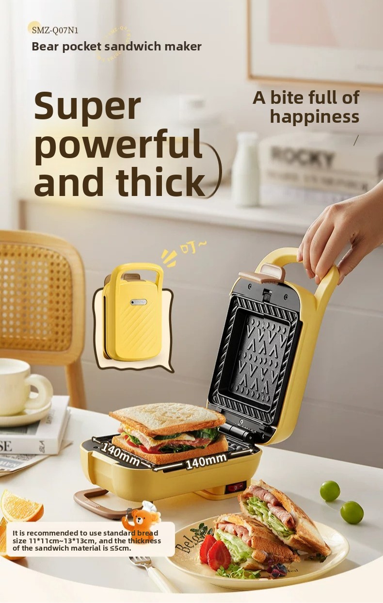 Toaster - Pembuat Sandwich Hot Press Tebal Multifungsi,